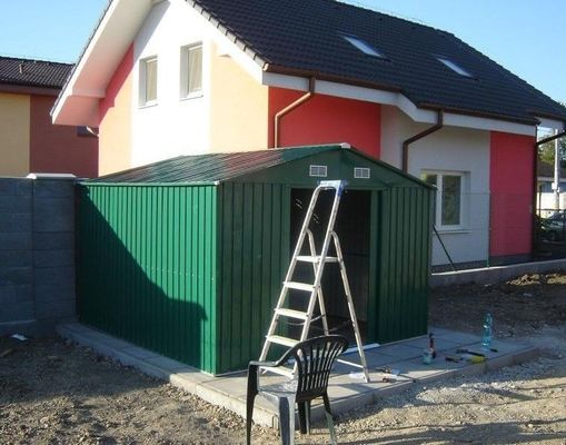 De groene Opslag van de het Metaaltuin van 12x10 voet wierp Zinkplateren, Gemakkelijke Assemblage af